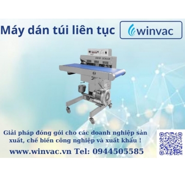 Máy dán túi liên tục Winvac gắn bơm hút chân không